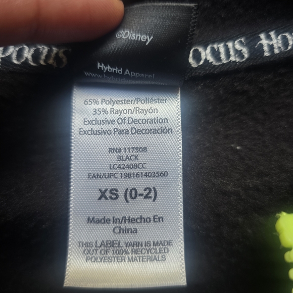 Disney Hocus Pocus Black Hoodie with Neon Green Accents - Picture 7 of 9